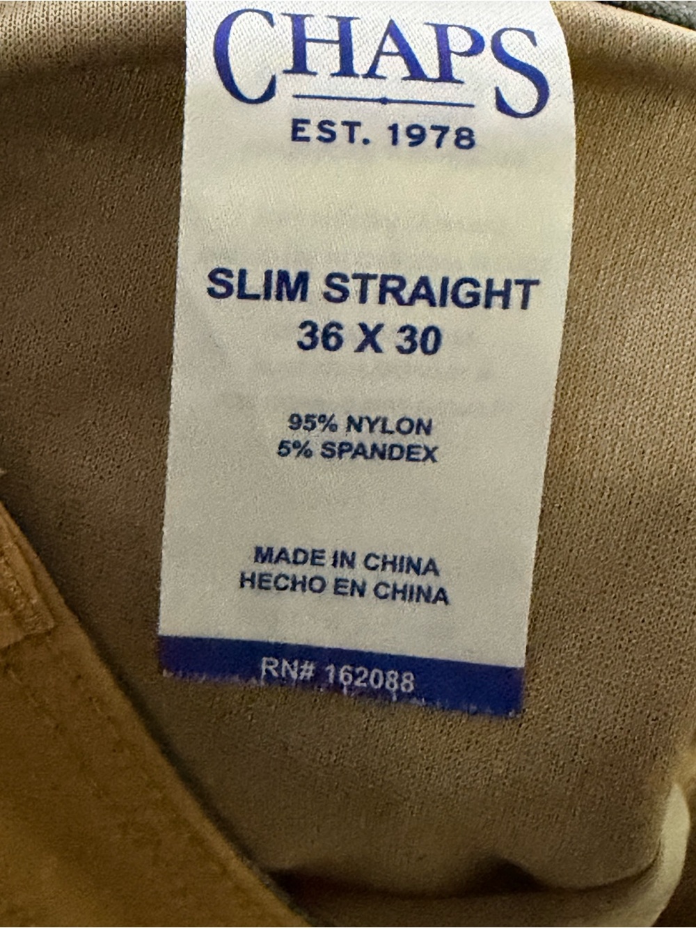 Chaps Men's Slim Straight Performance Pants 36x30 - Picture 4 of 4
